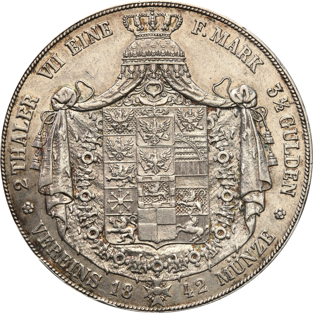 Niemcy, Prusy. Fryderyk Wilhelm IV (1840–1861). Dwutalar = 3 1/2 guldena 1842 A, Berlin